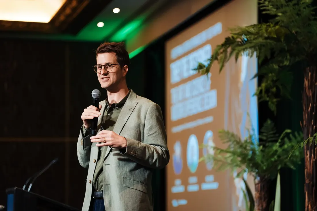 Brad speaking at the BEIA conference